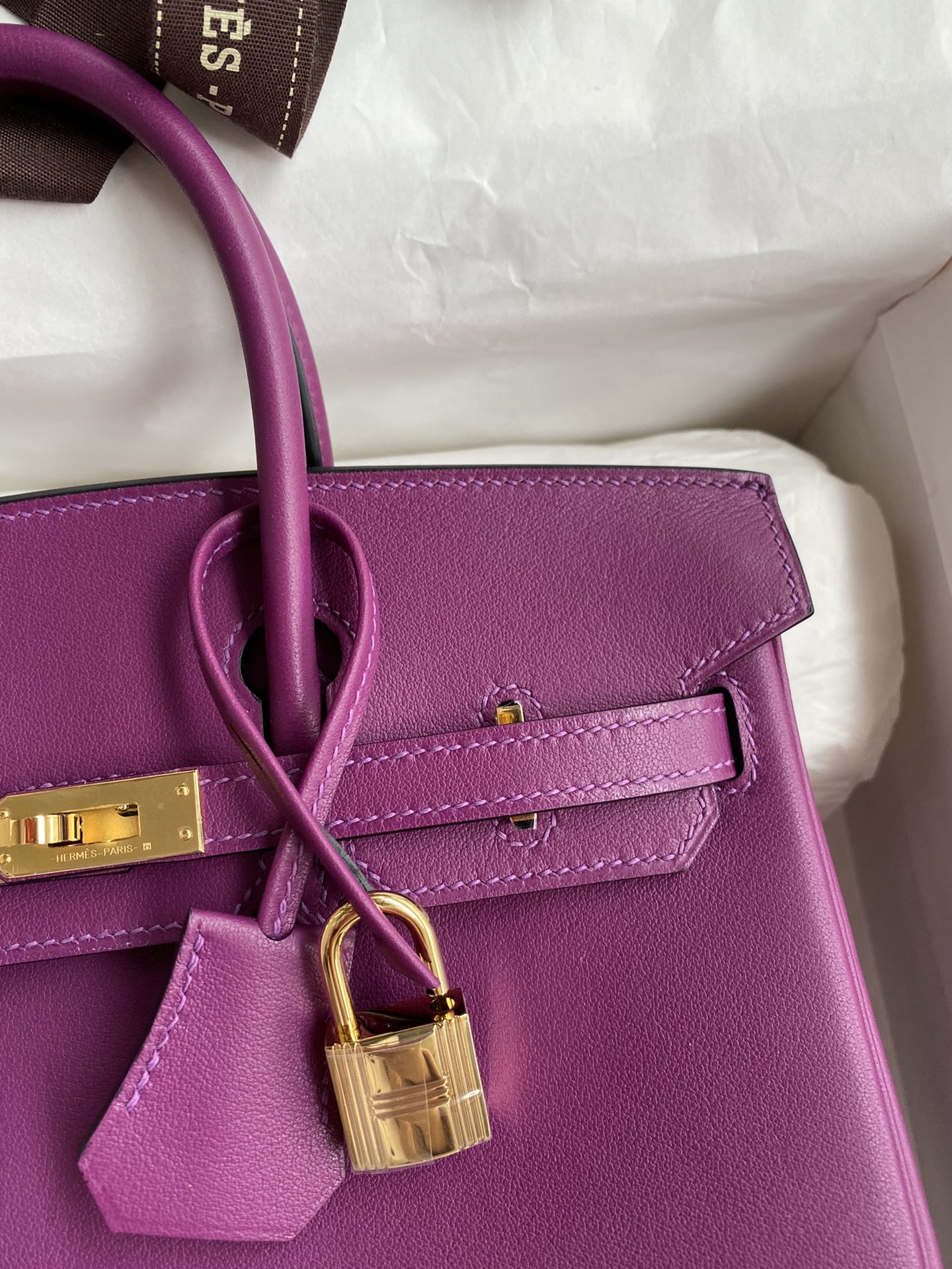 Hermes Birkin 30CM Swift Leather Handbag Purple